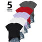 👕 ¡50% DE DESCUENTO AHORA! 🌈 Pack de 5 camiseta versátil de color liso – algodón suave, transpirable y perfecta para el día✨ a día