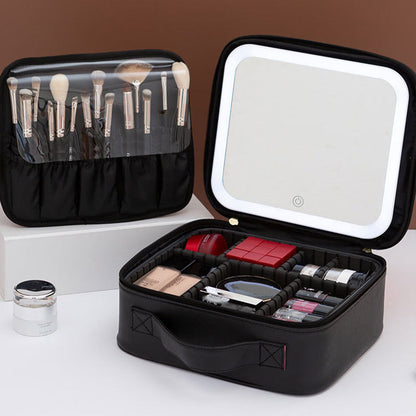 Neceser de Maquillaje de Viaje con Espejo LED