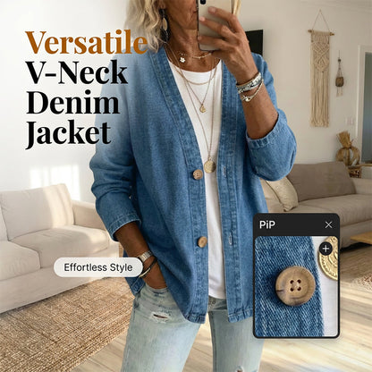 🧥¡Nueva llegada 40% de descuento! 🍊Chaqueta vaquera clásica de botón para mujer