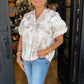 Blusa femenina estampada de escote en V