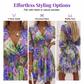 Vestido Floral Línea A con Escote en V – Cintura Fruncida, Dobladillo con Volantes, Listo para el Verano 🌸