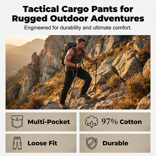 Pantalones tácticos cargo de algodón para hombre
