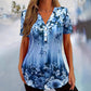 Camiseta elegante de manga corta con estampado floral para mujer