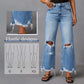 👖 ¡50% DE DESCUENTO AHORA! ✨ Vaqueros de mujer de talle alto y acampanado rasgados – detalles desgastados, pierna acampanada corta y vaqueros 💙 elásticos premium