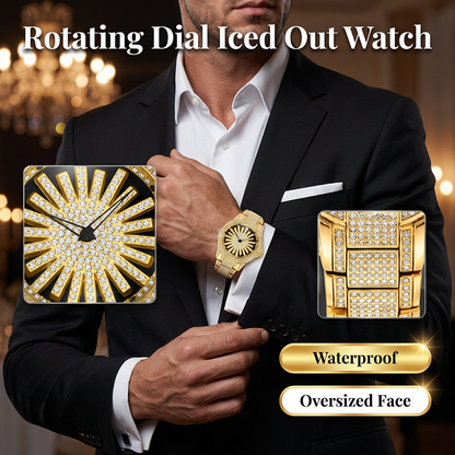 Reloj de hombre con carátula giratoria – Cristales brillantes, Precision Quartz y Cierre Mariposa