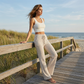 🌸 LIMITED TIME 50% OFF! ✨Women's Striped Drawstring Wide-Leg Pants