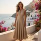 Vestido Maxi A-Line sin mangas con cremallera