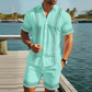 Set de camiseta y pantalones cortos de manga corta con estampado floral masculino