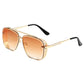 Gafas de sol retro de doble puente con montura metálica para hombres
