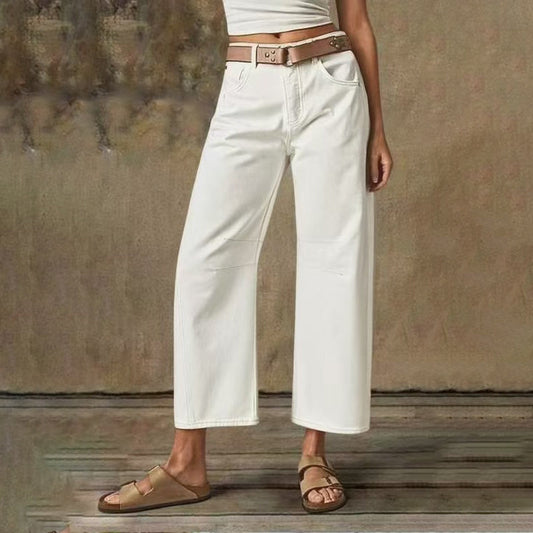 Pantalones clásicos sencillos de pierna ancha