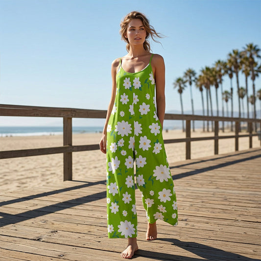 📢📢¡40% DE DESCUENTO! ⏰Mono de pierna ancha con estampado floral de mujer