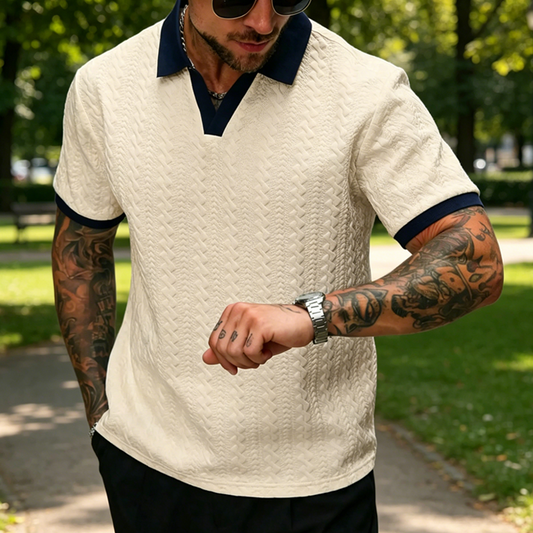 Camiseta casual de manga corta texturizada para hombre