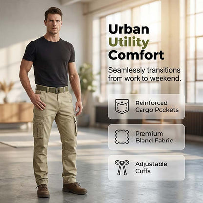 👖 ¡50% DE DESCUENTO AHORA! 🔧 Pantalones cargo tácticos clásicos para hombre: con múltiples bolsillos, resistentes y con puños ajustables. Perfectos para actividades al aire libre y uso diario ✨