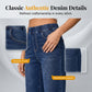 Vaqueros vaqueros cortos de pierna ancha para mujer pull-on