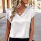 Blusa de satén de escote en V para mujer
