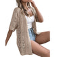 👚 ¡50% DE DESCUENTO AHORA! 🌸 Cárdigan de punto hueco de manga corta para mujer – Pointelle transpirable, ligero y versátil con parte delantera abierta – Imprescindible ☀️ para el verano