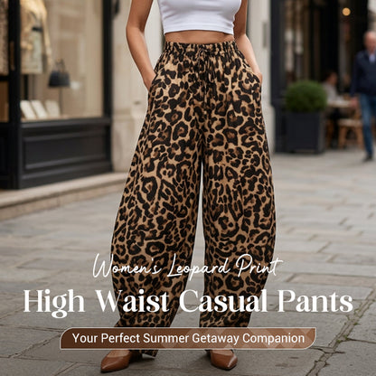 Pantalones casuales de cintura alta de cintura alta para mujer