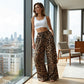 Pantalones casuales de cintura alta de cintura alta para mujer