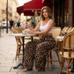 Pantalones casuales de cintura alta de cintura alta para mujer