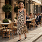 Vestido femenino de tirantes finos con estampado de leopardo