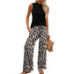 Conjunto de camiseta sin mangas y pantalones estampados de pierna ancha
