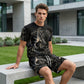 Set de camiseta y pantalones cortos de dos piezas con estampado masculino