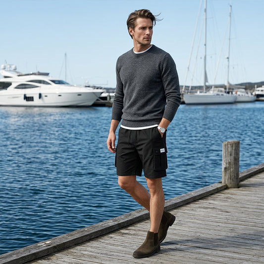 Pantalones cortos cargo de verano relajados para hombre