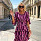 Vestido midi de niveles chic con patrón floral