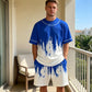 Conjunto de pantalones cortos y camiseta con estampado gráfico para hombre