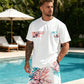 Conjunto de pantalones cortos y camiseta con estampado gráfico para hombre
