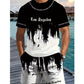 Conjunto de pantalones cortos y camiseta con estampado gráfico para hombre