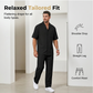 Set casual de camisa y pantalones de manga corta para hombre