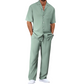 Set casual de camisa y pantalones de manga corta para hombre