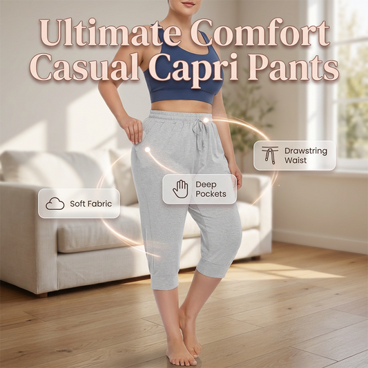 Pantalones Capri casuales de mujer con bolsillos