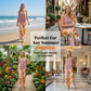 Set de dos piezas con estampado floral de verano para mujer