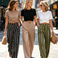 Pantalones casuales de cintura ancha y cintura ancha para mujer