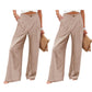 Pantalones casuales de cintura ancha y cintura ancha para mujer