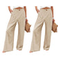 Pantalones casuales de cintura ancha y cintura ancha para mujer