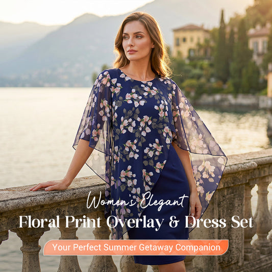 👗 ¡TIEMPO LIMITADO 50% DE DESCUENTO! ✨ Conjunto de vestidos y superposición floral – elegante, femenino ✨
