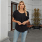 🌺 ¡TIEMPO LIMITADO 50% DE DESCUENTO! ✨ Blusa de manga de pétalos y cuello plisado para mujer – Blusa 🌿 fluida, elegante y versátil