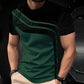 Camiseta cuello tripulación color-bloque hombre