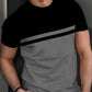 Camiseta cuello tripulación color-bloque hombre