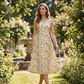 Vestido largo sin mangas con estampado floral de mujer y bolsillos