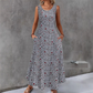 Vestido largo sin mangas con estampado floral de mujer y bolsillos