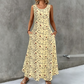 Vestido largo sin mangas con estampado floral de mujer y bolsillos