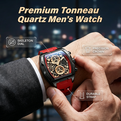 ⌚ ¡TIEMPO LIMITADO 50% DE DESCUENTO! ✨ Reloj de cuarzo Tonneau para hombre – Retro, Premium, Minimalista ✨