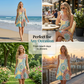 🌸Oferta caliente de verano✨ Vestido de verano estampado, casual, sin mangas y corte en línea A