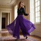 Pantalones asimétricos de gasa ancha para mujer