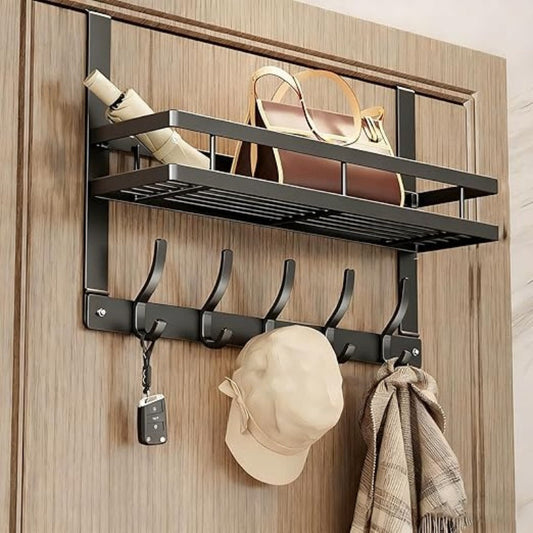 Colgador para Puerta con Cesta Desmontable sin Taladrar