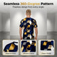 Camisa de cuello redondo con estampado geométrico 3D de hombre
